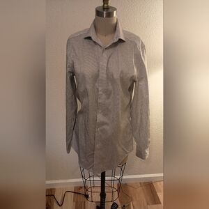 Calvin Klein White/Blue/Gray Men's Dress Shirt